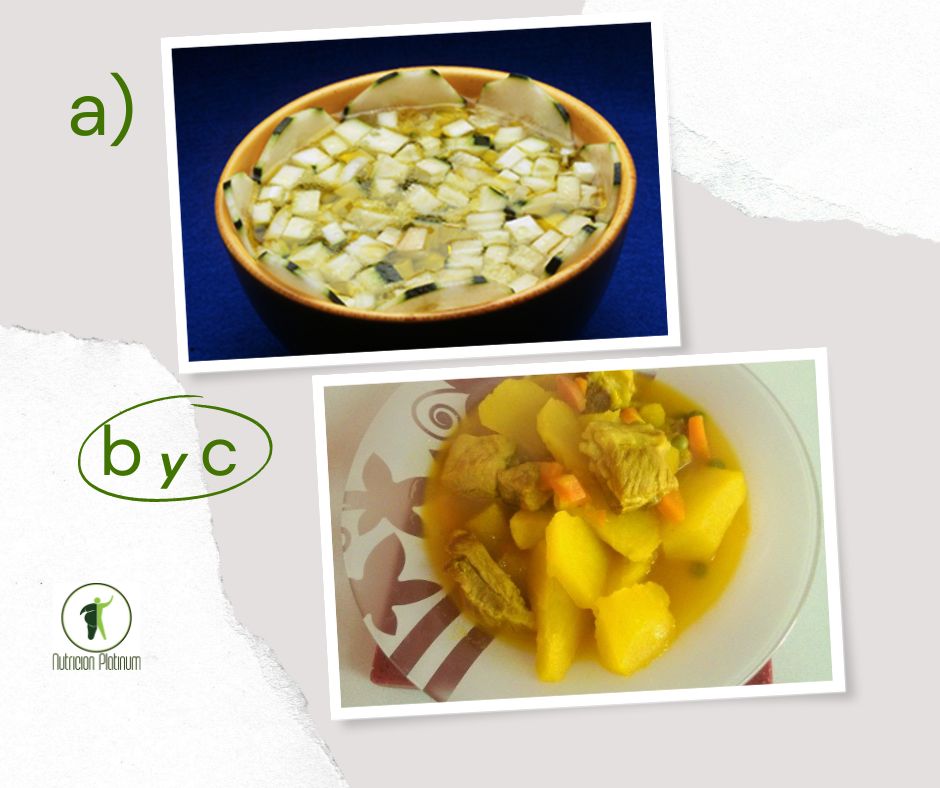 Gazpacho de pepino de Almería y guisillo con magra.